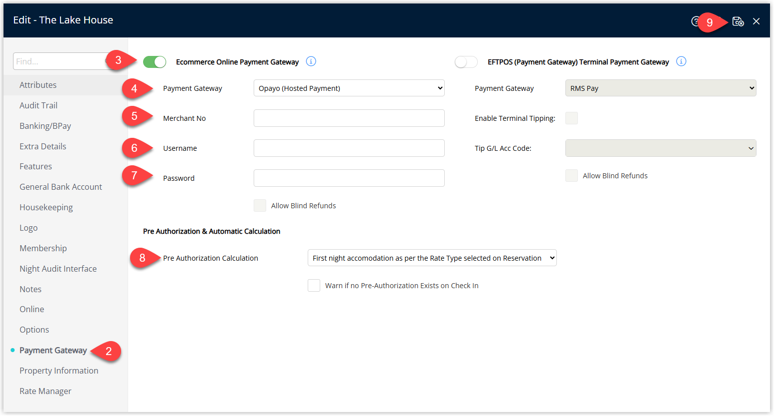 Screenshot showing the Save/Exit button in Property Information screen
