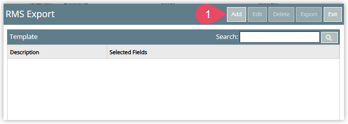 Report Writer export templates list with an option to add a new template.