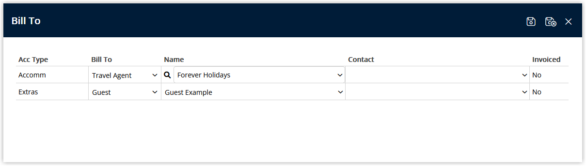 Screenshot of a guest account in RMS showing the payment entry window with a Payment Mode drop-down used to select how the receipt will be processed.