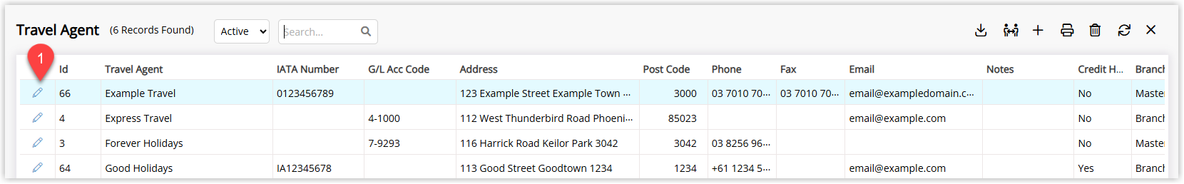 Screenshot of an RMS reservation showing the Bill To field set to Travel Agent, indicating that charges for the booking will be billed to the linked travel agent account.