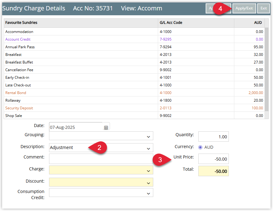 Apply a Credit Adjustment – RMS Help Center