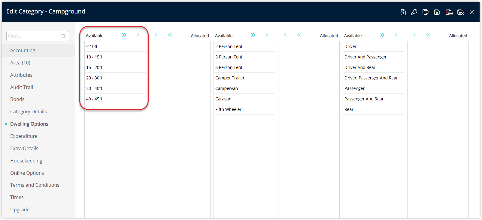 Screenshot of the Dwelling Length lookup table in RMS showing the Add Dwelling Length window with a field to enter the length, an optional Show in RMS Online checkbox and the Save/Exit button.