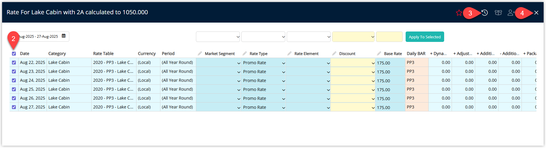 Screenshot of the Reset Base Rate confirmation dialog in RMS asking the user to confirm recalculating all derived rates based on the current base rate