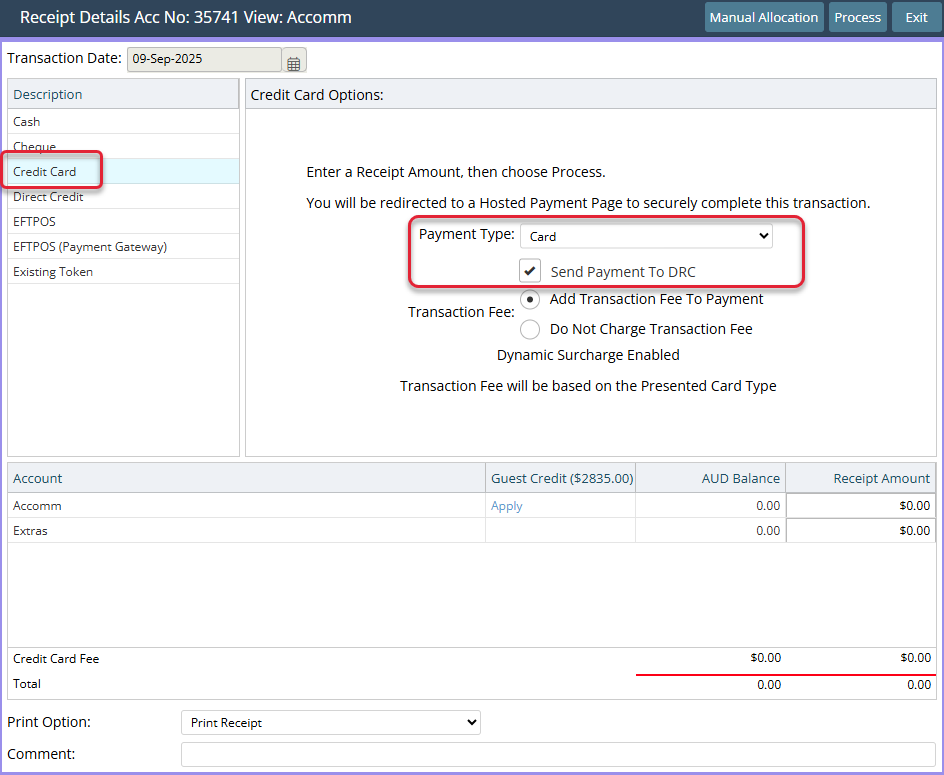 Interactive Guest Portal interface showing payment completion during check-in process