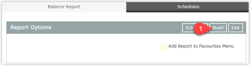RMS Guest Loyalty by Points Balance Report screen showing the Balance Report selected under Reports > Loyalty with a Build button ready to generate a list of all guests across the database with their loyalty card number, email, points earned, points redeemed, and current reward point balance.