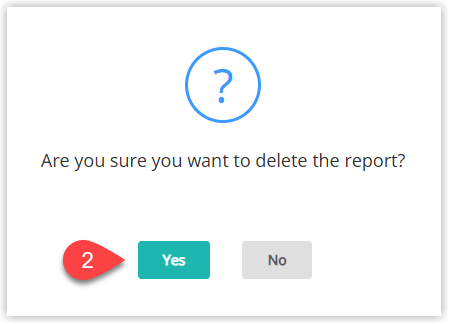 Annotated screenshot of the delete schedule confirmation dialog in RMS with the Yes button highlighted