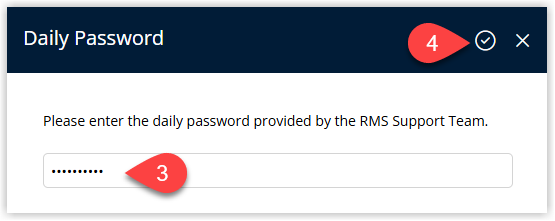 Screenshot of the password entry dialog prompting for the daily password required to enable Allow Area in More Than One Category.