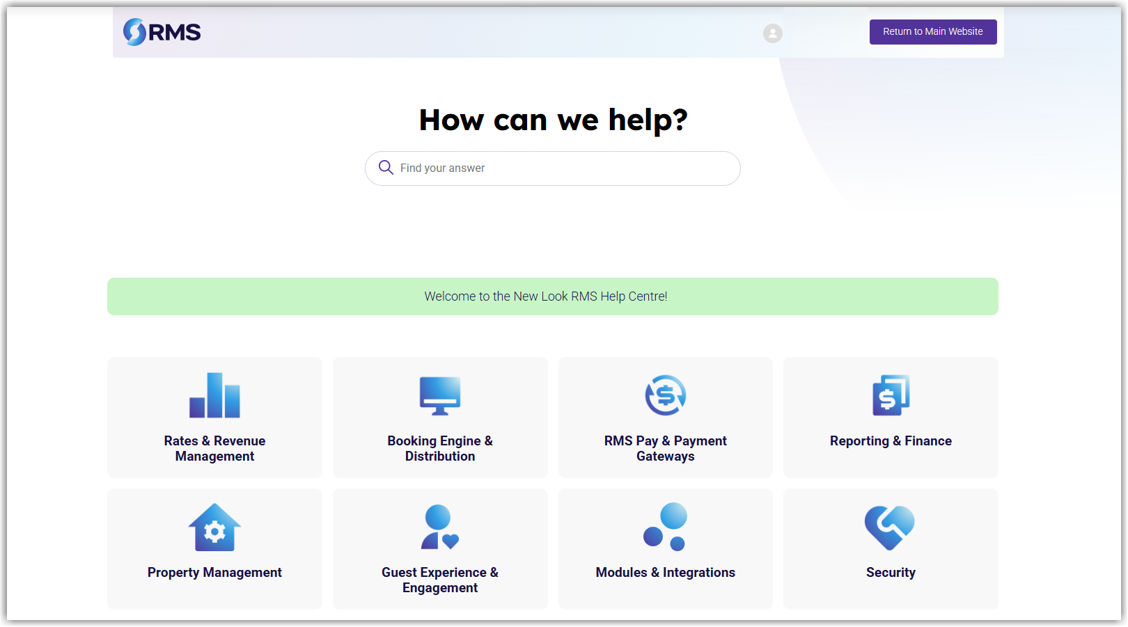 Screenshot of the RMS application with a browser tab open to the RMS Help Centre home page, illustrating that pressing Fn + F1 launches online help.