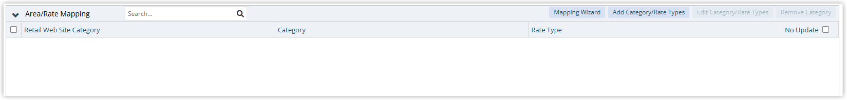 BIG4 Holiday Parks of Australia channel configuration page in RMS showing the Area/Rate Mapping section with the Add Category/Tariff Types button.