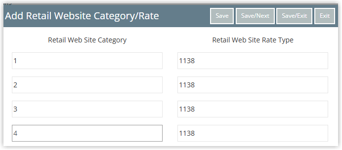 Add Category/Tariff Types mapping window in RMS with fields for RMS Category ID and RMS Rate Type ID to link a BIG4 deal tariff to a specific category.