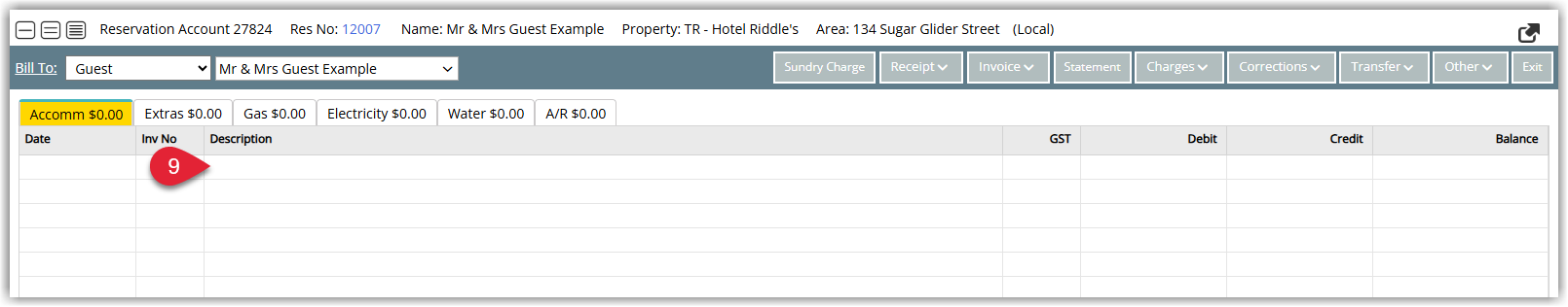 Reservation Account transactions screen showing no new receipt yet while a Direct Debit payment is still being processed by GoCardless
