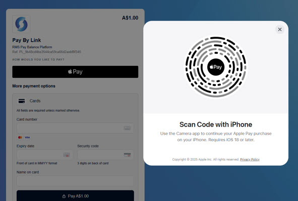 Apple Pay QR code