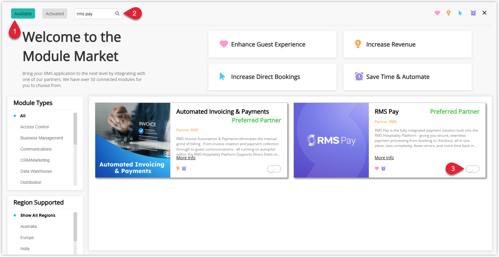 How to search in the Module Market screen and activate a module.png