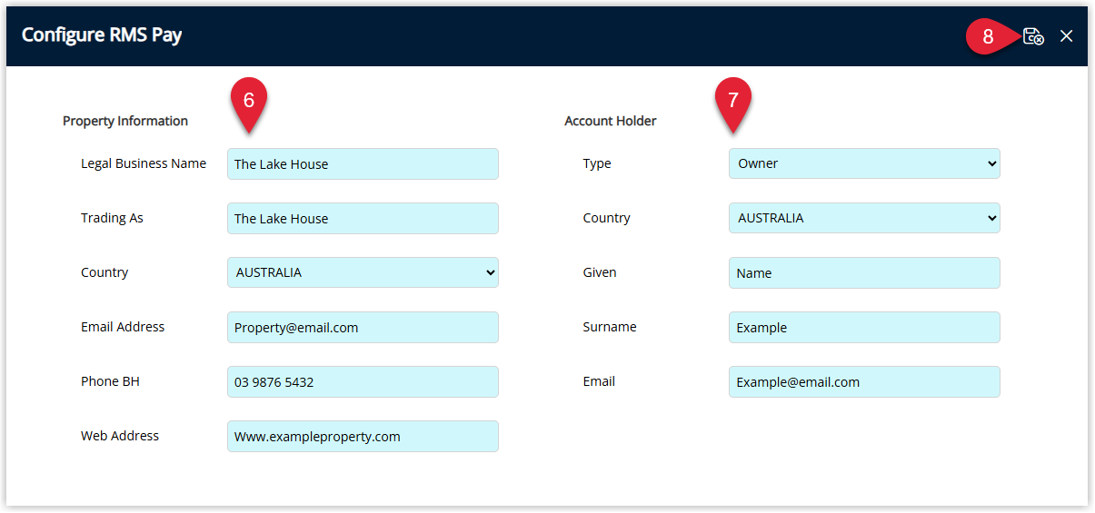 Screen to enter property information and account holder information when activating RMS Pay.png