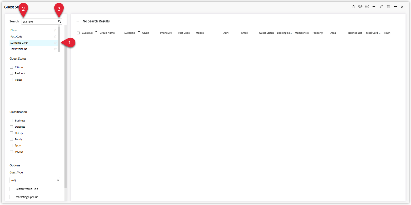 Guest search screen with annotated points on search options.png