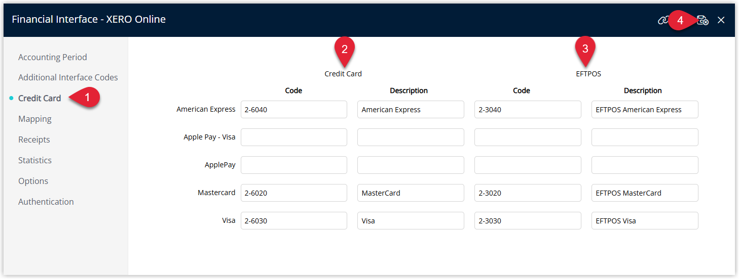 Credit card mapping screen for the Financial interface.png