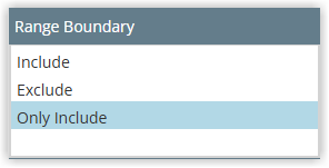 Screenshot of the Range Boundary options in RMS showing Include, Exclude and Only Include