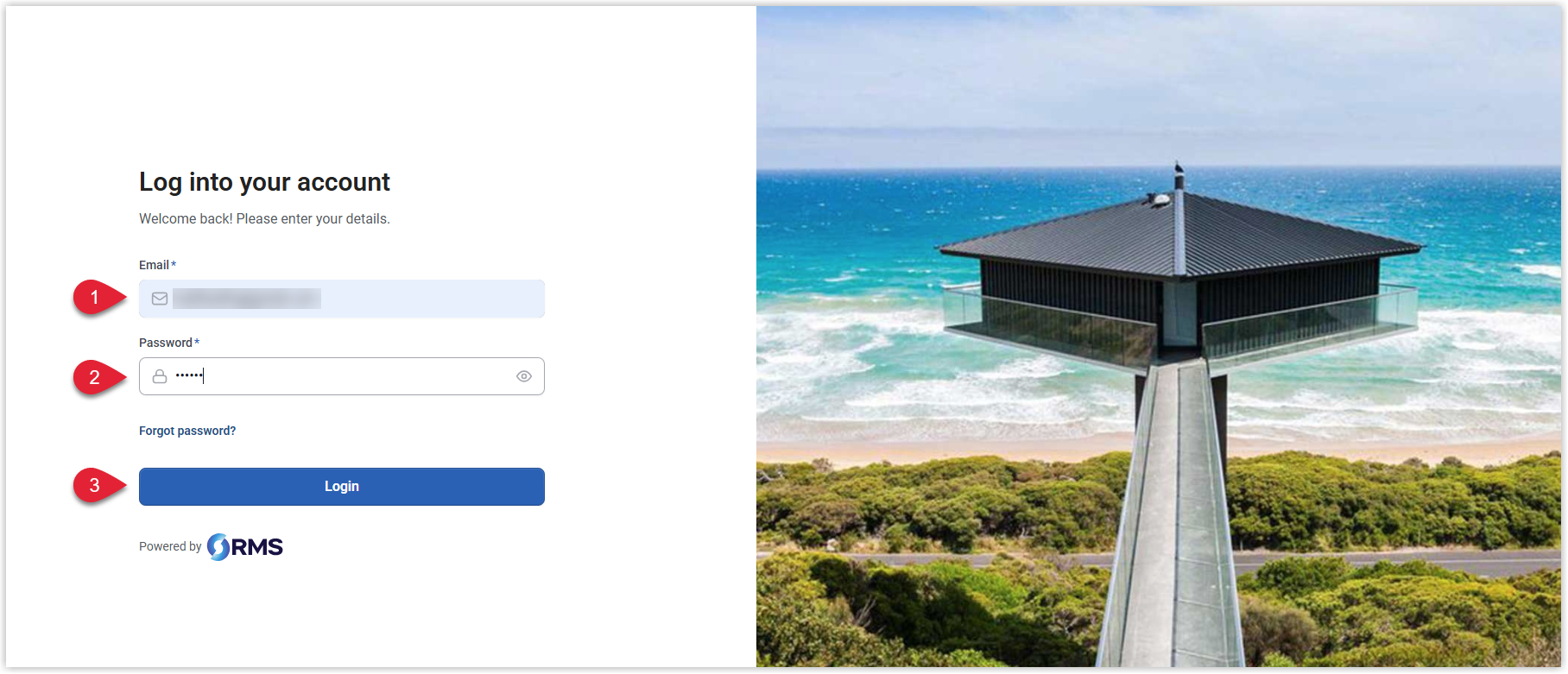 Owner portal login screen with email, password and login options highlighted.png