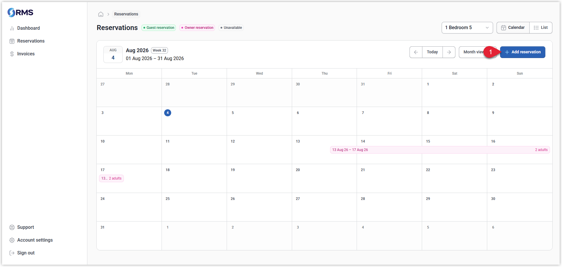 Owner portal reservations tab with add reservation icon highlighted.png