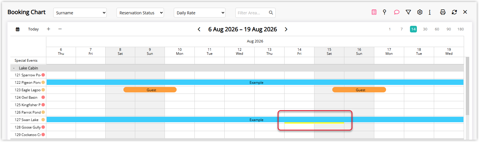 Screenshot of the booking chart showing the highlighted date area when a Hold is in place on a reservation.png